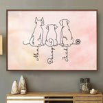 Custom Line Art Horizontal Poster - Personalized Pet Memorial Sympathy Gifts For Dogs - Furry Souls, Endless Love