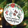 Custom First Christmas Ceramic Ornament - Personalized Christmas Birthday Gifts For Mom, Dad, Brother, Sister, Kids - Our Family’s First Christmas Magic