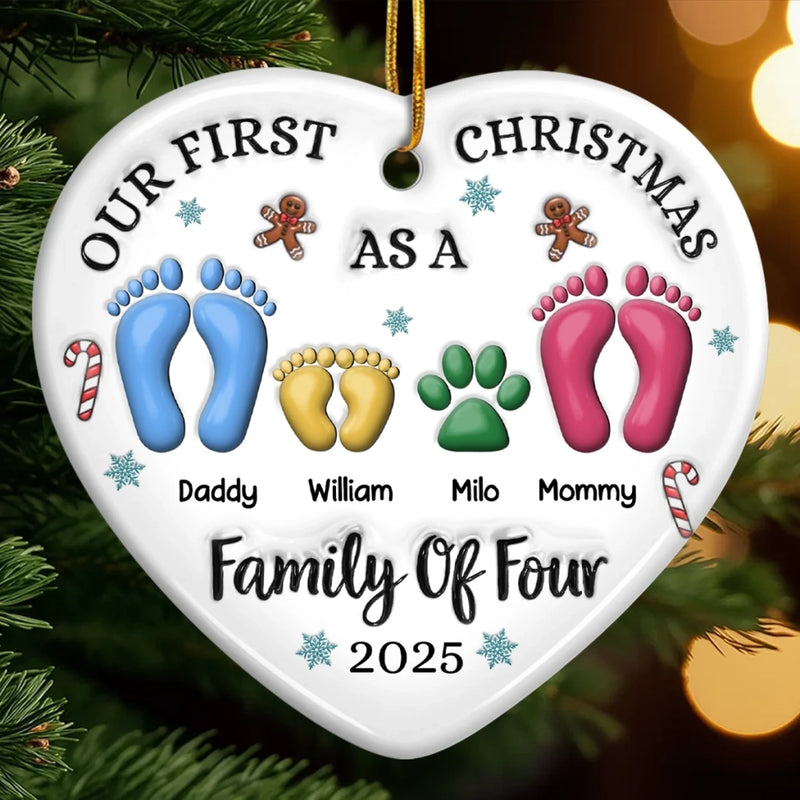 Custom Ceramic Ornament - Personalized Christmas Birthday Gifts For Mom, Dad, Kids - Together We Are Stronger