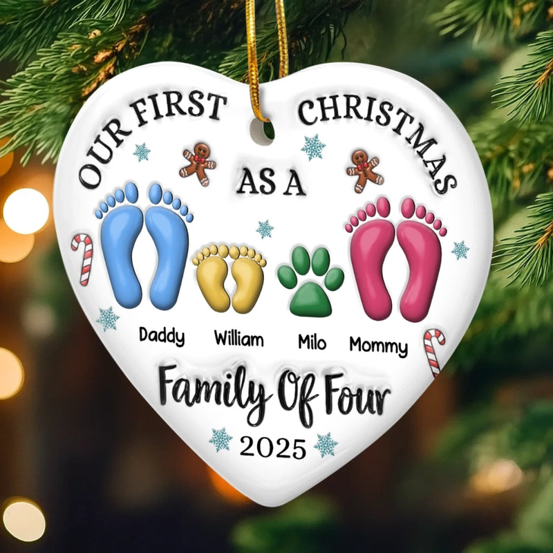 Custom Ceramic Ornament - Personalized Christmas Birthday Gifts For Mom, Dad, Kids - Together We Are Stronger