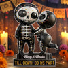 Custom Gothic Skeleton Acrylic Plaque - Personalized Anniversary Wedding Gifts For Husband And Wife, Him And Her - Hauntingly In Love Forever