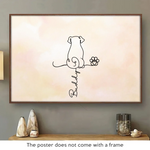 Custom Line Art Horizontal Poster - Personalized Pet Memorial Sympathy Gifts For Dogs - Furry Souls, Endless Love