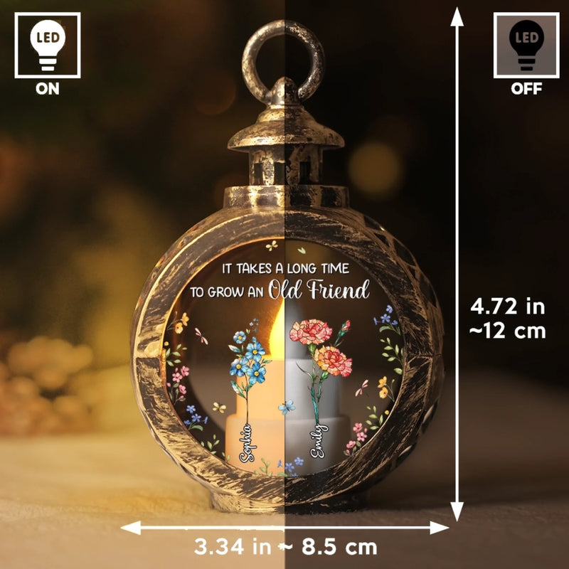 Custom Candlelight Lantern Ornament -  Personalized Best Friend Christmas Birthday Gifts For Women, Besties, Sisters, BFF - Bestie Bonds Bloom Like Flowers