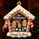 Custom First Christmas 3 Layers Shaker Ornament - Personalized Christmas Birthday Gifts For Mom, Dad, Brother, Sister, Kids - The Gift Of Family Love