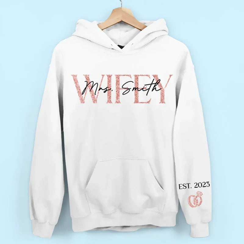 Custom Unisex Sweatshirt, Hoodie With Design On Sleeve - Personalized Gifts For Husband And Wife, Him And Her - You Complete Me