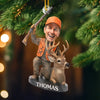 Custom Photo Acrylic Ornament - Personalized Christmas Birthday Hunting Gifts For Hunters - Hunting Gear Meets Holiday Cheer