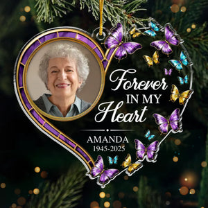 Custom Photo Acrylic Ornament - Personalized Christmas Memorial Sympathy Gifts For Loss Of Mom, Dad - A Life Cherished Always Remembered