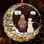 Custom Circle Glass Ornament -  Personalized Pet Christmas Memorial Sympathy Gifts For Dogs - Forever Loved Never Forgotten