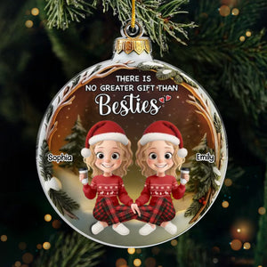 Custom Acrylic Ornament - Personalized Best Friend Christmas Birthday Gifts For Women, Besties, Sisters, BFF - Friendship Lights My Holiday