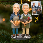 Custom Photo Acrylic Ornament - Personalized Christmas Birthday Gifts For Farmers, Husband And Wife, Him And Her - Strong Roots Grow With Hard Work