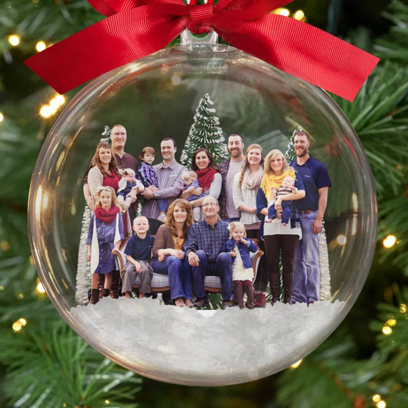 Custom Photo 3D Acrylic Ball Ornament - Personalized Christmas Birthday Gifts For Mom, Dad, Kids - Together Is Our Favorite Place