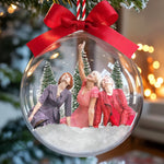 Custom Photo 3D Acrylic Ball Ornament - Personalized Best Friend Christmas Birthday Gifts For Women, Besties, Sisters, BFF - All I Want For Xmas Is Us