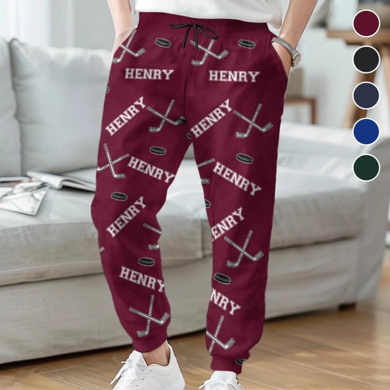 Custom Unisex Sweatpants - Personalized Christmas Birthday Hockey Gifts For Hockey Lovers, Sports Fans, Sports Lovers - Goals Made With Power
