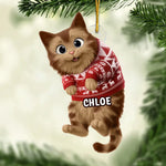 Custom Acrylic Ornament - Personalized Christmas Birthday Gifts For Cat Lovers, Cat Mom And Dad - Cats Make Spirits Bright