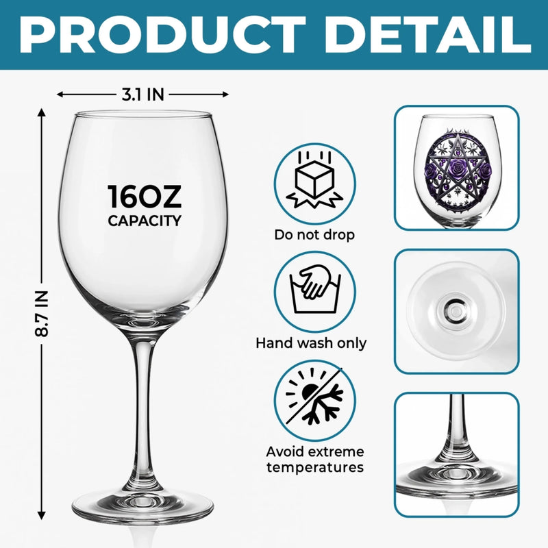 Custom Stemmed Wine Glass - Personalized Best Friend Birthday Gifts For Women, Besties, Sisters, BFF - Witch Vibes Only This Halloween