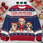 Custom Unisex Ugly Sweatshirt - Personalized  Christmas Birthday Gifts For Dog Lovers, Dog Dad And Mom - Forever My Pawtner In Crime