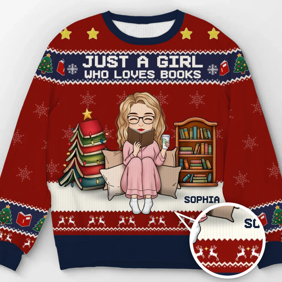 Custom Unisex Ugly Sweatshirt - Personalized  Christmas Bookish Gifts For Book Lovers, Bookworms, Readers - All I Want Are Books