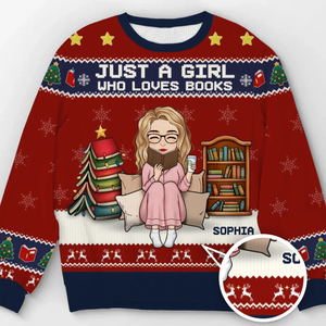 Custom Unisex Ugly Sweatshirt - Personalized  Christmas Bookish Gifts For Book Lovers, Bookworms, Readers - All I Want Are Books