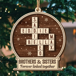 Custom Double Layer Wooden Ornament - Personalized Christmas Birthday Gifts For Brother, Sister - Laughter Flows When We Are Together