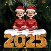Custom Acrylic Ornament - Personalized Engaged Anniversary Christmas Wedding Gifts For Husband And Wife, Him And Her - Love Wrapped In Lights