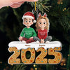 Custom Acrylic Ornament - Personalized Engaged Anniversary Christmas Wedding Gifts For Husband And Wife, Him And Her - Love Wrapped In Lights