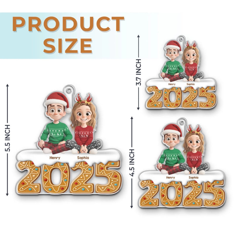 Custom Acrylic Ornament - Personalized Engaged Anniversary Christmas Wedding Gifts For Husband And Wife, Him And Her - Love Wrapped In Lights