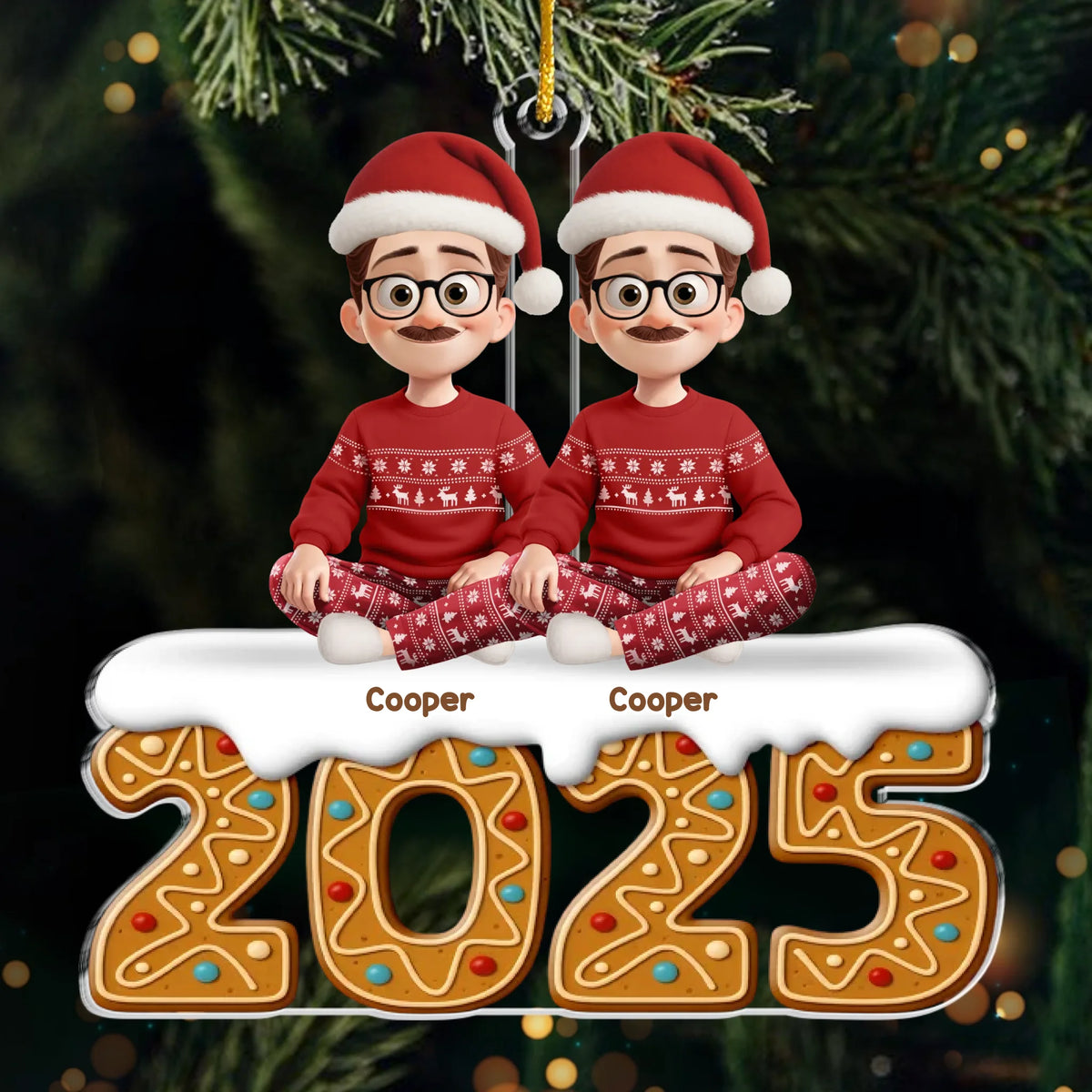 Custom Acrylic Ornament - Personalized Christmas Birthday Gifts For Dog Cat Lovers, Dog Dad And Mom, Cat Owners - Cold Nose Warm Hearts