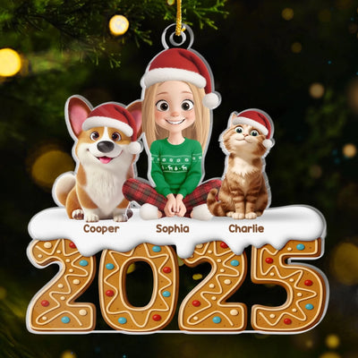 Custom Acrylic Ornament - Personalized Christmas Birthday Gifts For Dog Cat Lovers, Dog Dad And Mom, Cat Owners - Cold Nose Warm Hearts