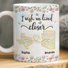 Custom Long Distance Mug - Personalized Best Friend Birthday Gifts For Women, Besties, Sisters, BFF - Distance Means So Little