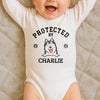 Custom Long Sleeve Baby Onesie - Personalized Baby Shower, Gender Reveal Gifts For New Moms, New Dads, New Parents, Dog Dad And Mom - Gentle Paws Guard Tiny Dreams