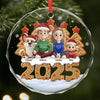 Custom Circle Glass Ornament -  Personalized Christmas Birthday Gifts For Family, Dog Cat Lovers - My Pet My Happy Place