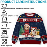 Custom Unisex Ugly Sweatshirt - Personalized  Christmas Birthday Gifts For Dog Cat Lovers, Dog Dad And Mom, Cat Owners - Santa’s Favorite Dog Mom