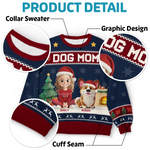 Custom Unisex Ugly Sweatshirt - Personalized  Christmas Birthday Gifts For Dog Cat Lovers, Dog Dad And Mom, Cat Owners - Santa’s Favorite Dog Mom
