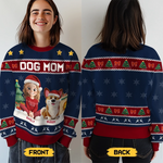 Custom Unisex Ugly Sweatshirt - Personalized  Christmas Birthday Gifts For Dog Cat Lovers, Dog Dad And Mom, Cat Owners - Santa’s Favorite Dog Mom