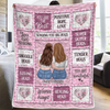 Custom Blanket - Personalized Best Friend Birthday Gifts For Women, Besties, Sisters, BFF - Heart to Heart Besties