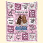 Custom Blanket - Personalized Best Friend Birthday Gifts For Women, Besties, Sisters, BFF - Heart to Heart Besties