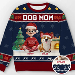 Custom Unisex Ugly Sweatshirt - Personalized  Christmas Birthday Gifts For Dog Cat Lovers, Dog Dad And Mom, Cat Owners - Santa’s Favorite Dog Mom