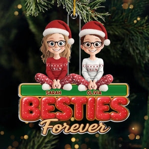 Custom Acrylic Ornament - Personalized Best Friend Christmas Birthday Gifts For Women, Besties, Sisters, BFF - Side By Side
