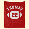 Custom American Football Blanket - Personalized Gift For Birthday, Football Football Lovers, NFL Fans, Sport Lovers, Senior Graduation Gift - Chasing Victory Under The Lights