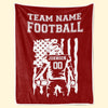 Custom American Football Blanket - Personalized Gift For Birthday, Football Football Lovers, NFL Fans, Sport Lovers, Senior Graduation Gift - Team Name with Flag