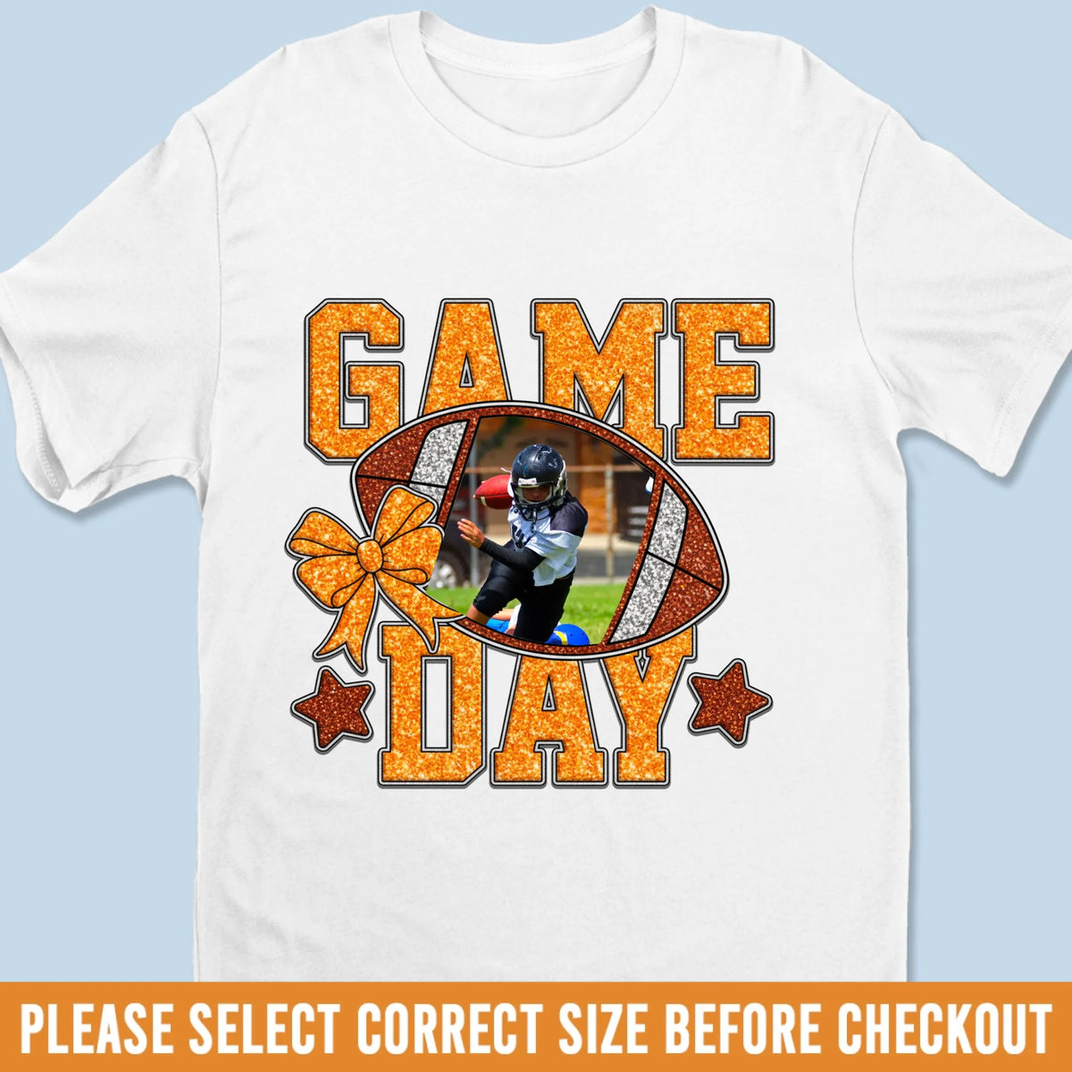 Upload Photo Football Cheer GameDay T-shirt, Hoodie - Personalized Birthday Football Gifts For Mom, American Football Players, Football Lovers, NFL Fans, - American Football Senior GameDay