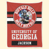 Custom Photo Football Blanket - Personalized Gift For Birthday, Football Football Lovers, NFL Fans, Sport Lovers, Senior Graduation Gift - University Logo And Team