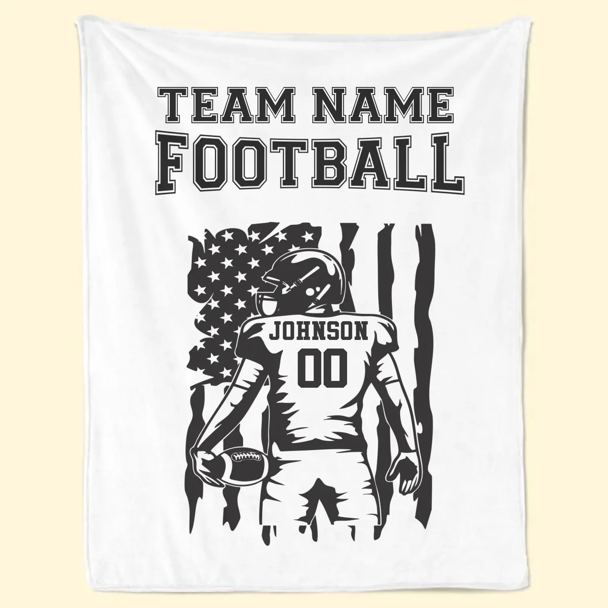 Custom American Football Blanket - Personalized Gift For Birthday, Football Football Lovers, NFL Fans, Sport Lovers, Senior Graduation Gift - Team Name with Flag