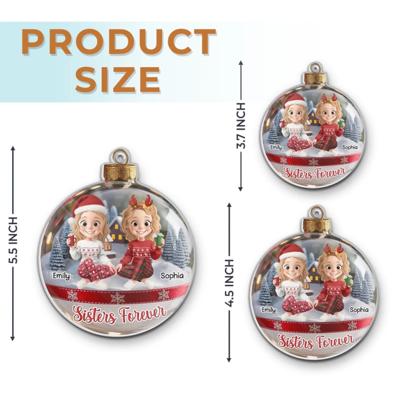 Custom Acrylic Ornament - Personalized Best Friend Christmas Birthday Gifts For Women, Besties, Sisters, BFF - Bond Beyond Time