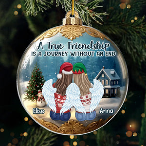 Custom Acrylic Ornament - Personalized Best Friend Christmas Birthday Gifts For Women, Besties, Sisters, BFF - Season Of Friendship