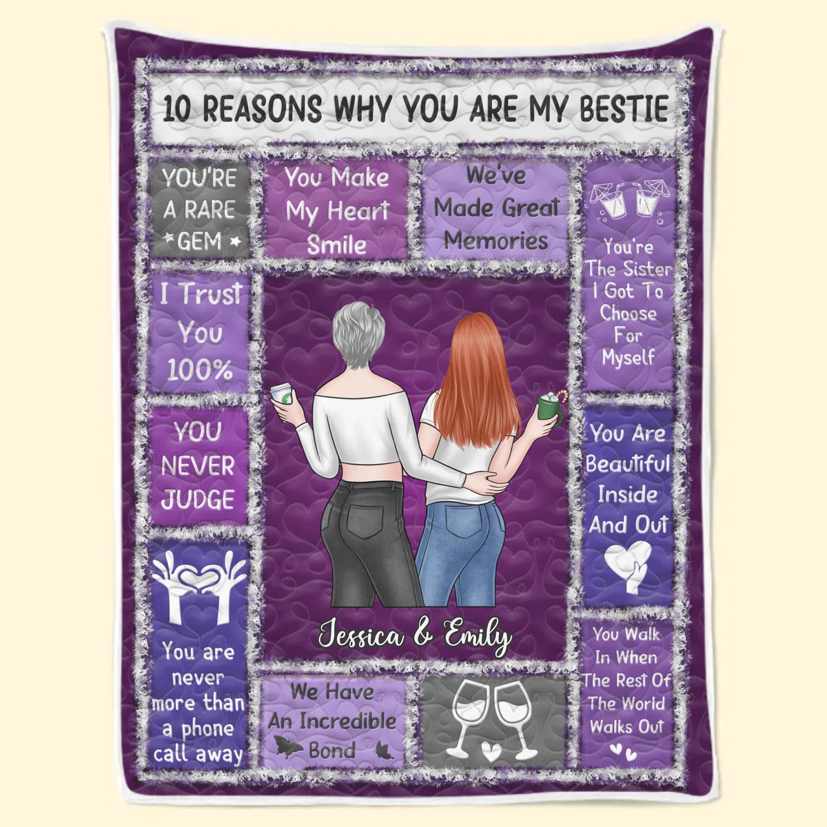 Custom Blanket - Personalized Best Friend Birthday Gifts For Women, Besties, Sisters, BFF - Warmth Of Our Bond