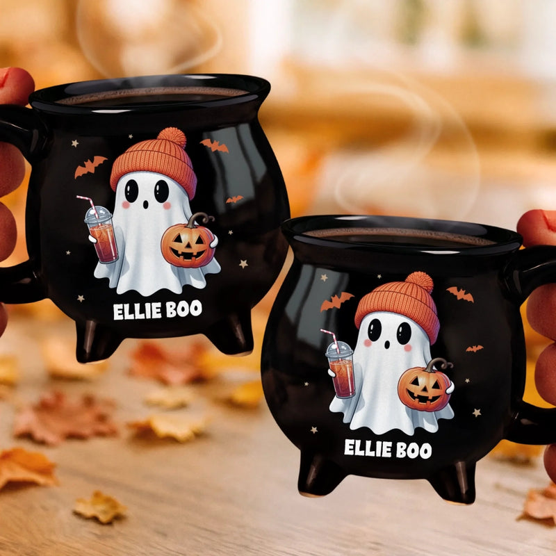 Custom 12oz Ceramic Cauldron Coffee Mug - Personalized Halloween Witchy Gifts For Besties, Sisters, BFF, Family, Yourself - Trick Or Treat Yourself