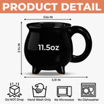 Custom 12oz Ceramic Cauldron Coffee Mug - Personalized Halloween Witchy Gifts For Besties, Sisters, BFF, Family, Yourself - Roses And Skulls,  Beauty In The Shadows