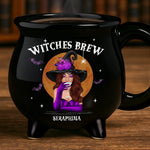 Custom 12oz Ceramic Cauldron Coffee Mug - Personalized Halloween Witchy Gifts For Witch Lovers, Sisters, BFF - She Drinks Like A Queen, But Hexes Like A Goddess