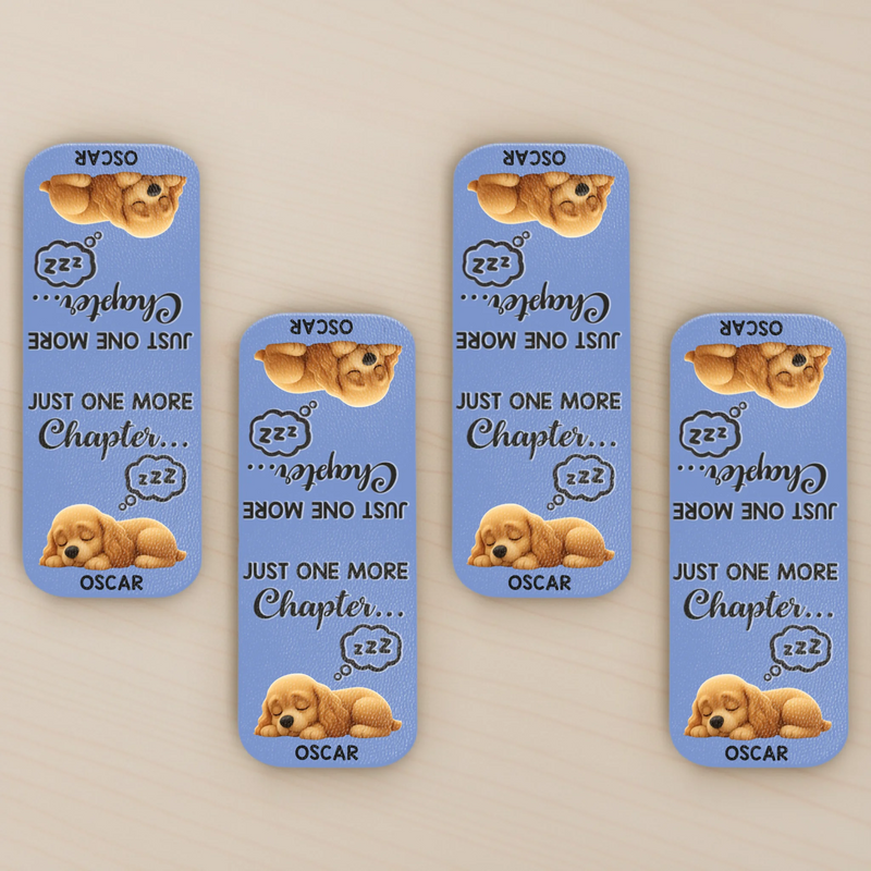 Custom Leather Magnetic Bookmark - Personalized  Bookish Gifts For Book Lovers, Bookworms, Dog Dad And Mom - Happiness Is Another Chapter